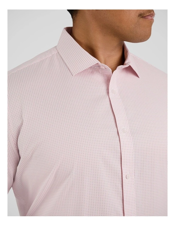 Damon Print Stretch Shirt in Pink image 3