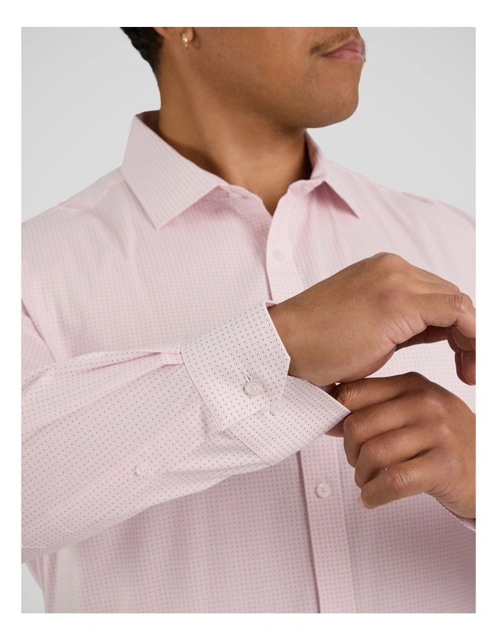 Damon Print Stretch Shirt in Pink image 5