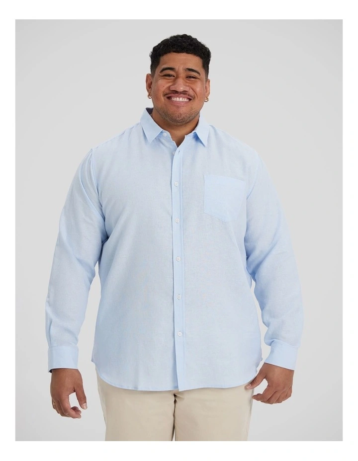 Anders Linen Shirt in Pale Blue image 1