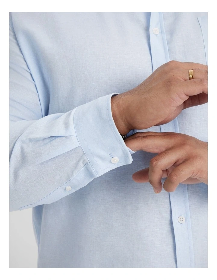 Anders Linen Shirt in Pale Blue image 5