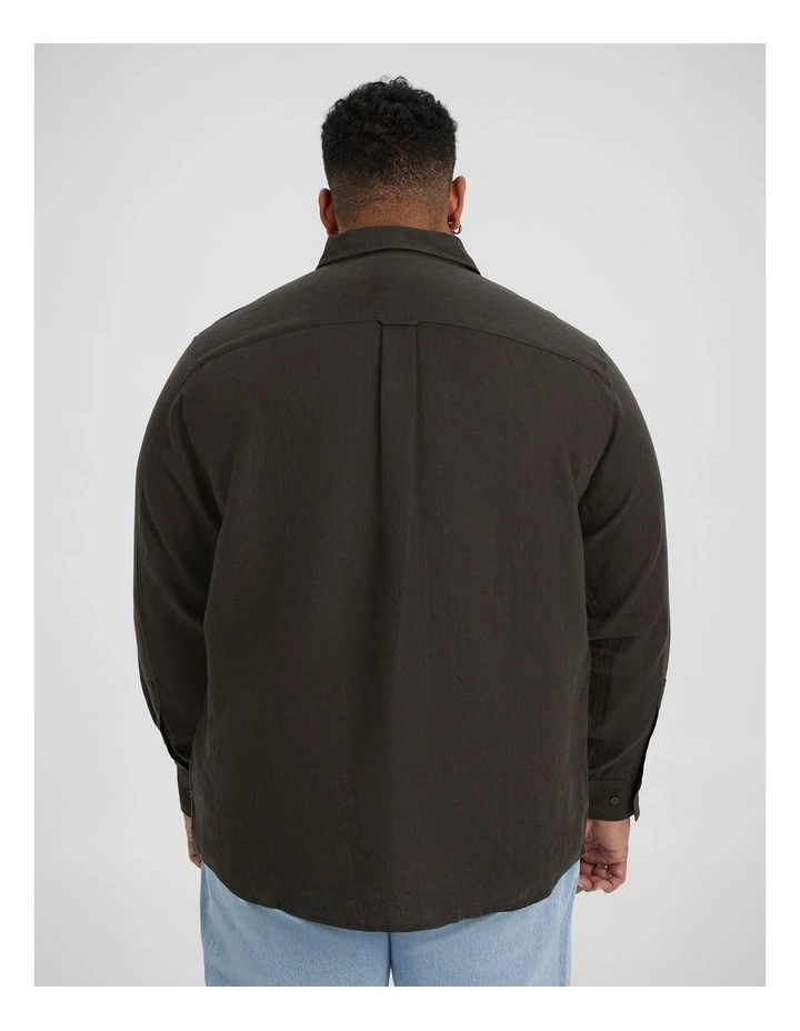 Resort Relaxed Fit Linen Shirt in Army image 2