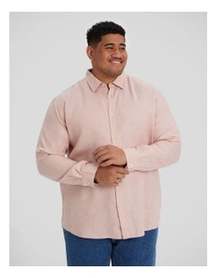 Resort Relaxed Fit Linen Shirt in Blush
