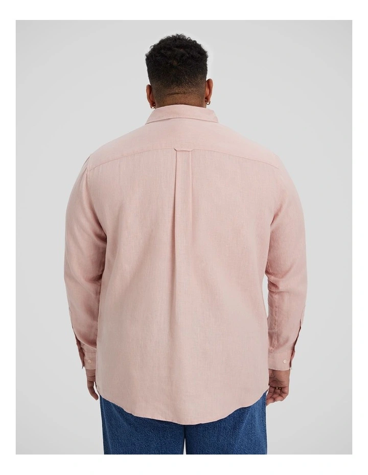 Resort Relaxed Fit Linen Shirt in Blush image 2