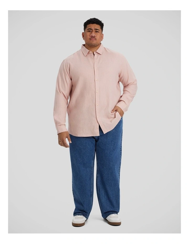 Resort Relaxed Fit Linen Shirt in Blush image 4