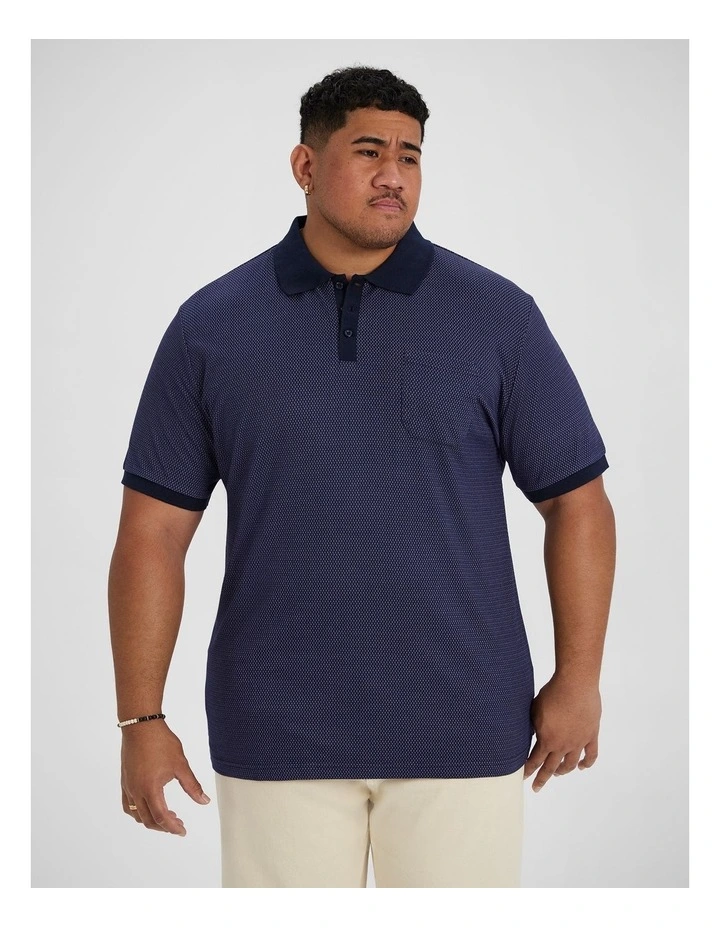 Charles Jacquard Polo in Navy image 1