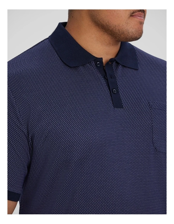 Charles Jacquard Polo in Navy image 3
