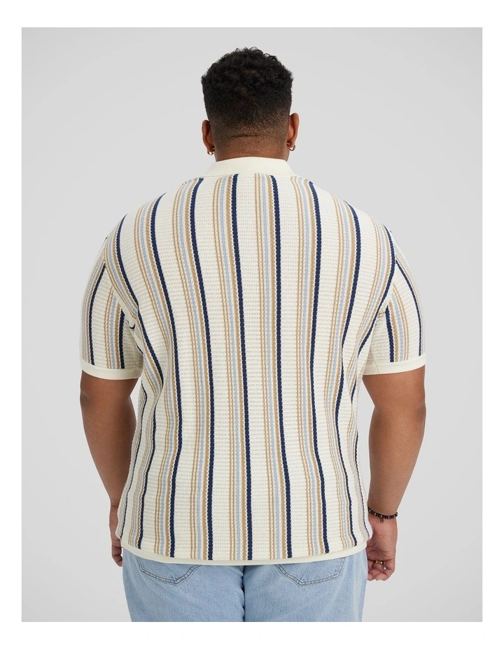 Brighton Stripe Knit Polo in Multi image 2