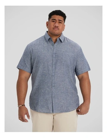 Tahiti Linen Shirt in Denim Blue