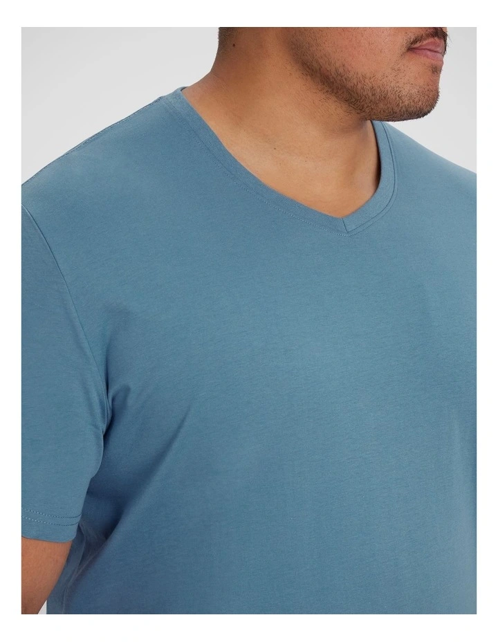 Essential V Neck Tee in Aegean image 3