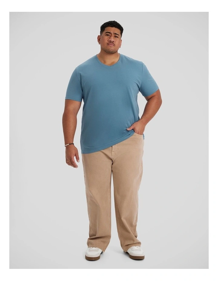Essential V Neck Tee in Aegean image 4