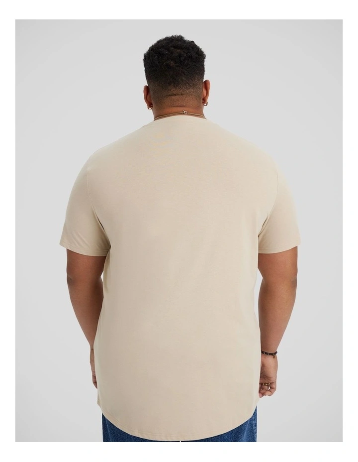 Essential Longline Scoop Tee in Almond image 2