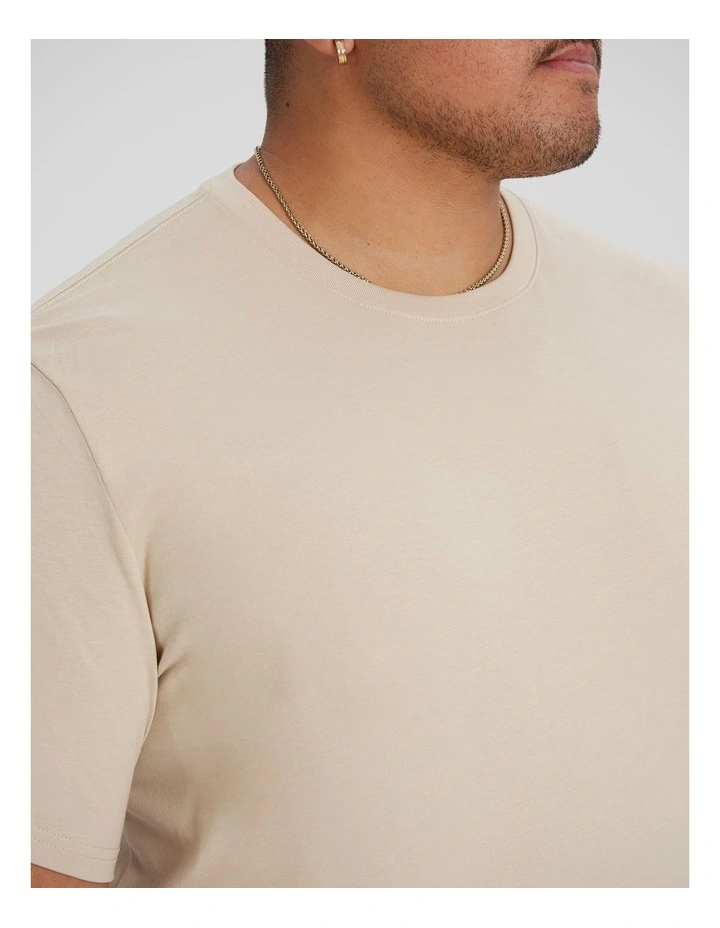 Essential Longline Scoop Tee in Almond image 3