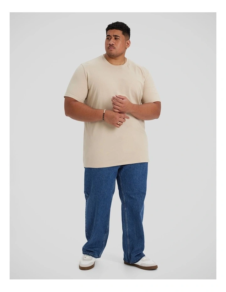 Essential Longline Scoop Tee in Almond image 4
