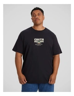 Resort Style Longline Tee in Black