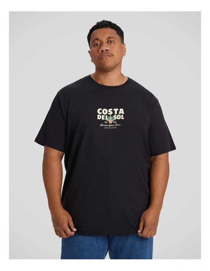 Resort Style Longline Tee in Black image 1