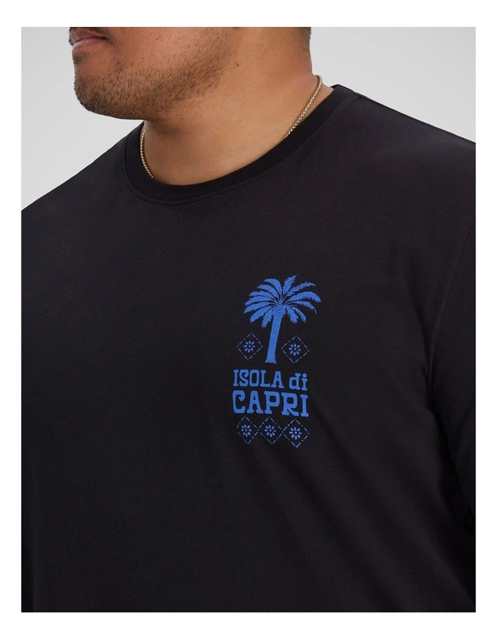 La Palma Crew Neck Tee in Black image 3