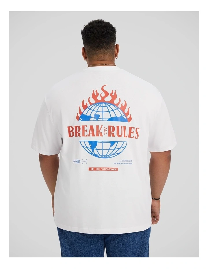Break Rules Relaxed Fit Tee in White image 2