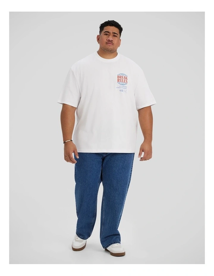 Break Rules Relaxed Fit Tee in White image 4