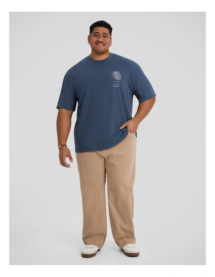 Rolled Dice Relaxed Fit Tee in Steel Blue image 4