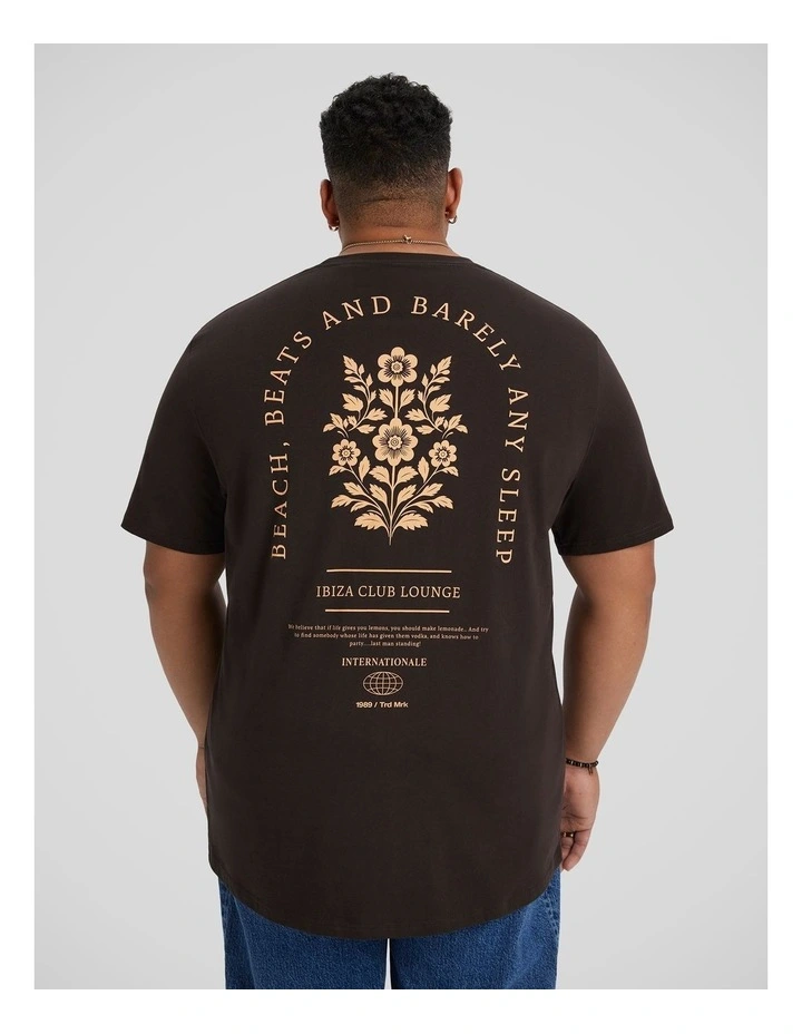 Ibiza Longline Tee in Chocolate image 2
