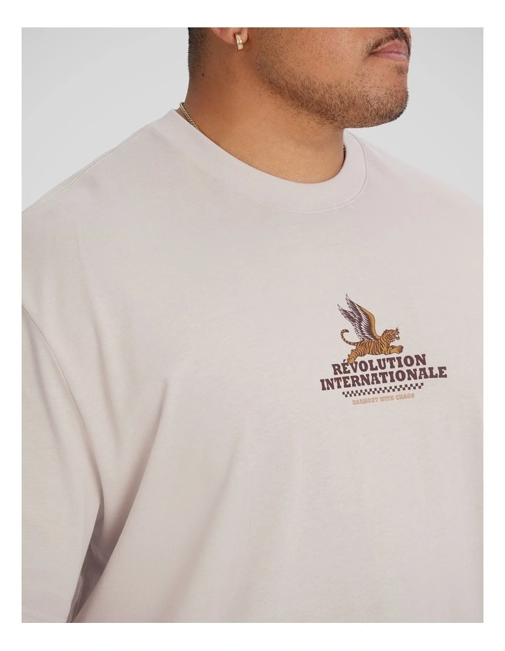 Revolution Relaxed Fit Tee in Beige image 3
