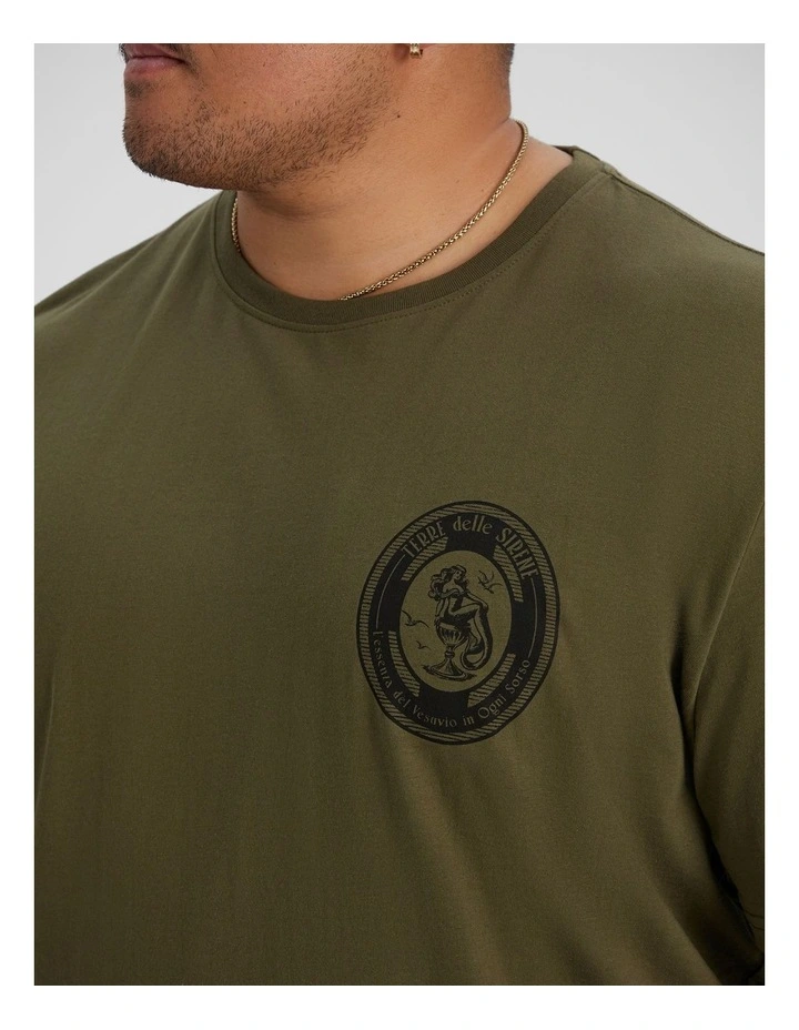 Sirene Crew Neck Tee in Dark Olive image 3