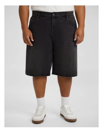 Jake Baggy Denim Short in Black