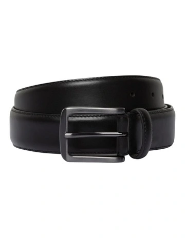 The Arlington Black Genuine Leather Belt