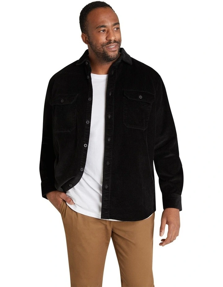 Black corduroy overshirt clearance