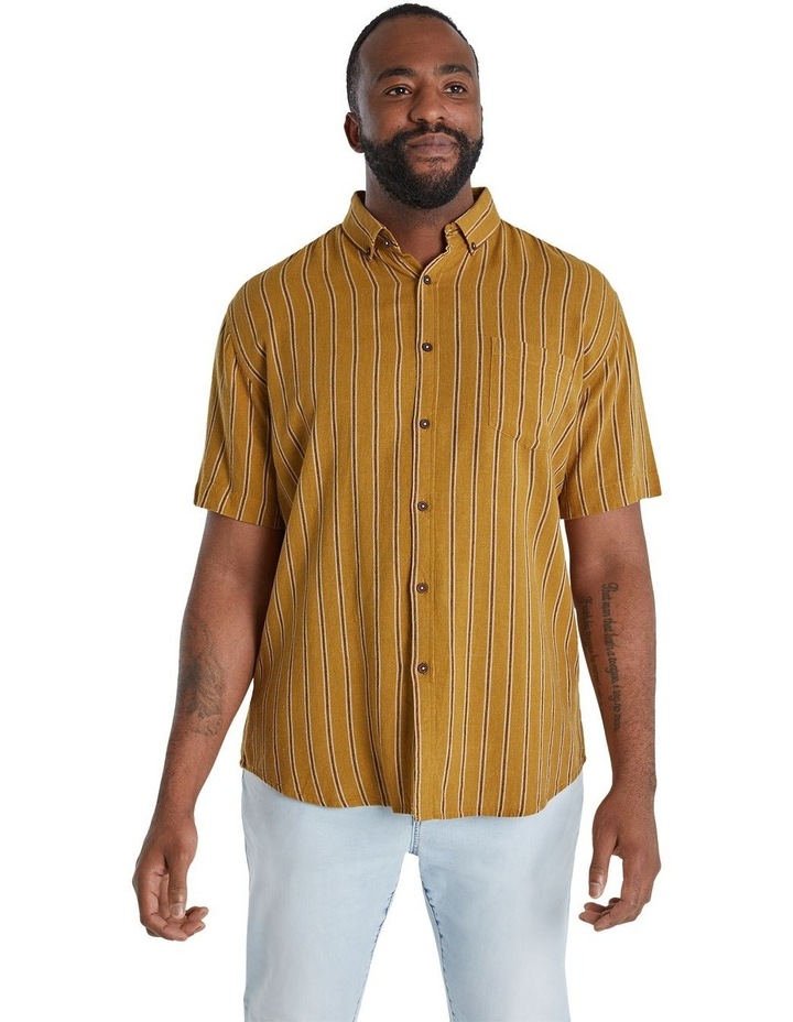Mens Yellow Button Down Shirt Short 