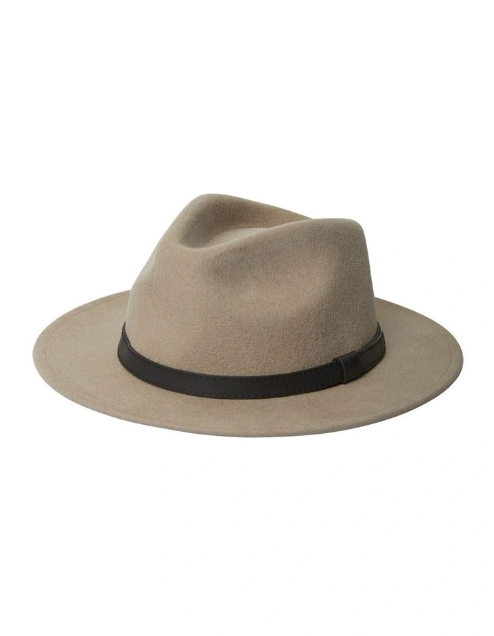 Wool Felt Fedora Hat in Stone image 1