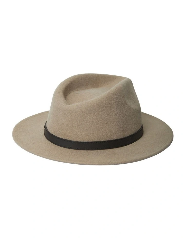 Wool Felt Fedora Hat in Stone image 2