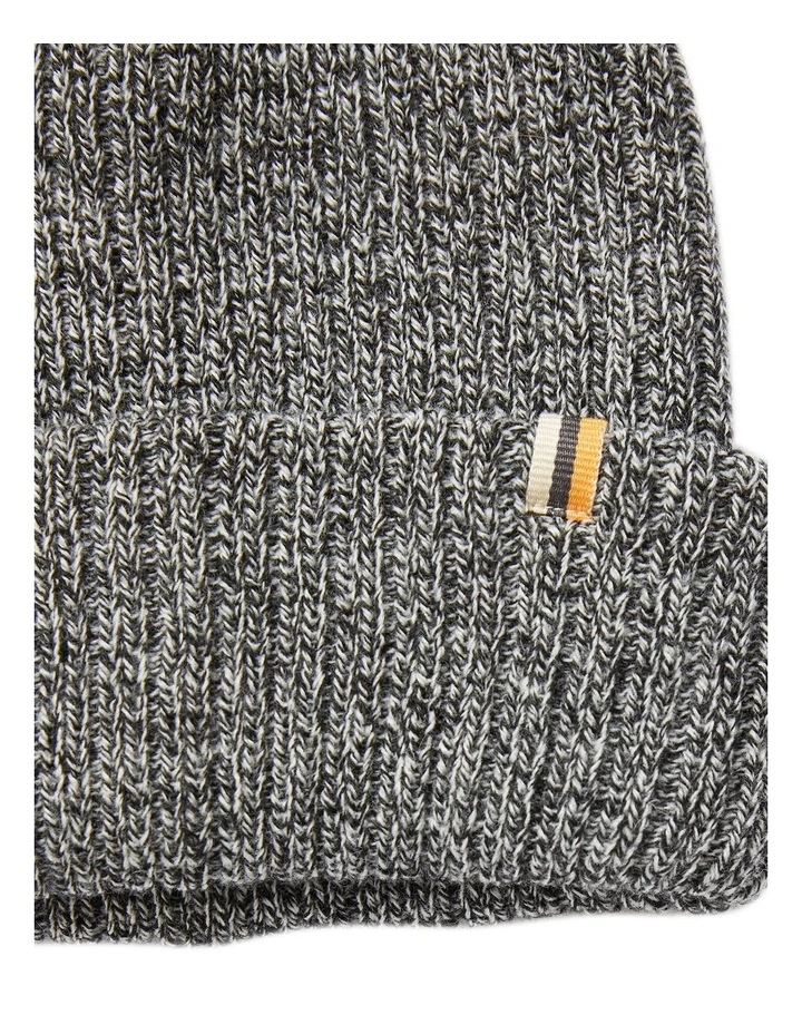 Knit Beanie in Black/White image 2