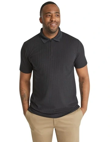 Page Rib Polo in Black