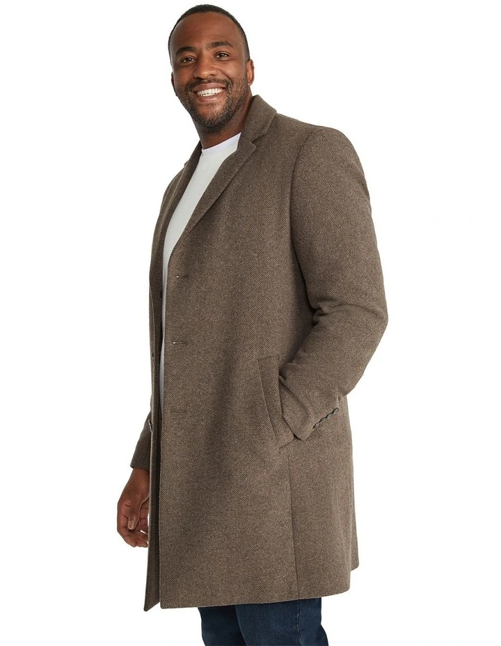 Kempton Wool Overcoat in Brown image 2