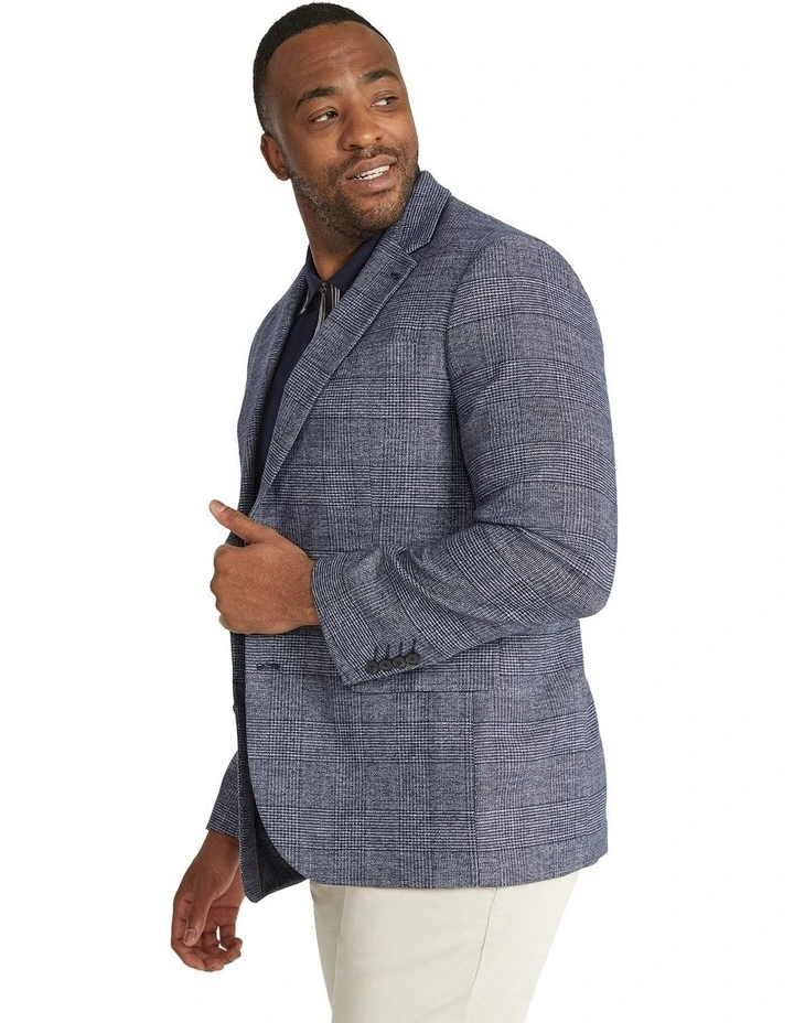 Elio Check Stretch Blazer in Blue image 2