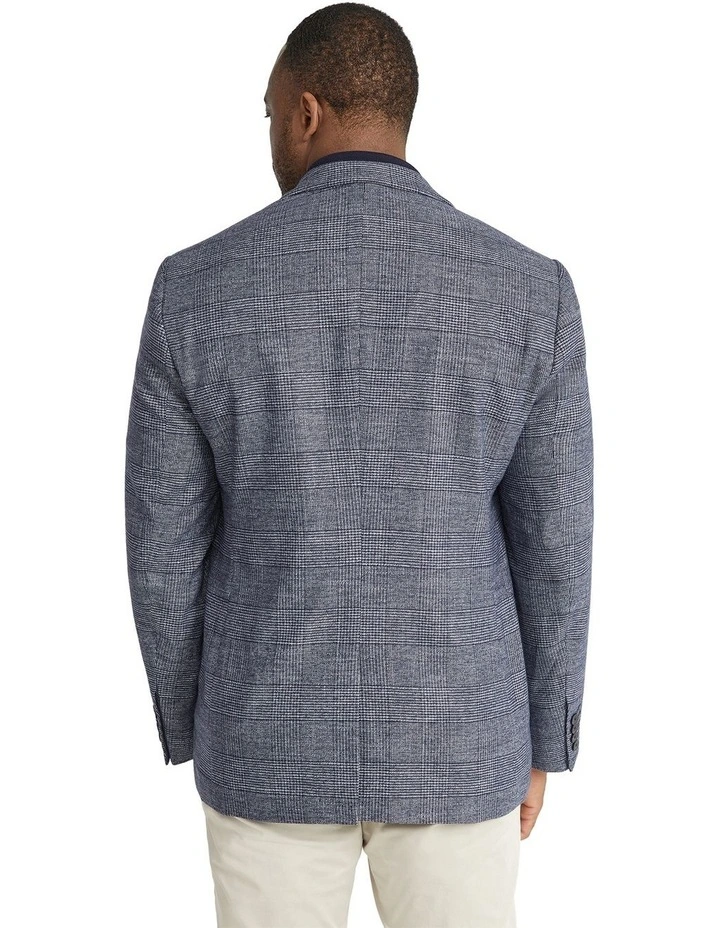Elio Check Stretch Blazer in Blue image 3