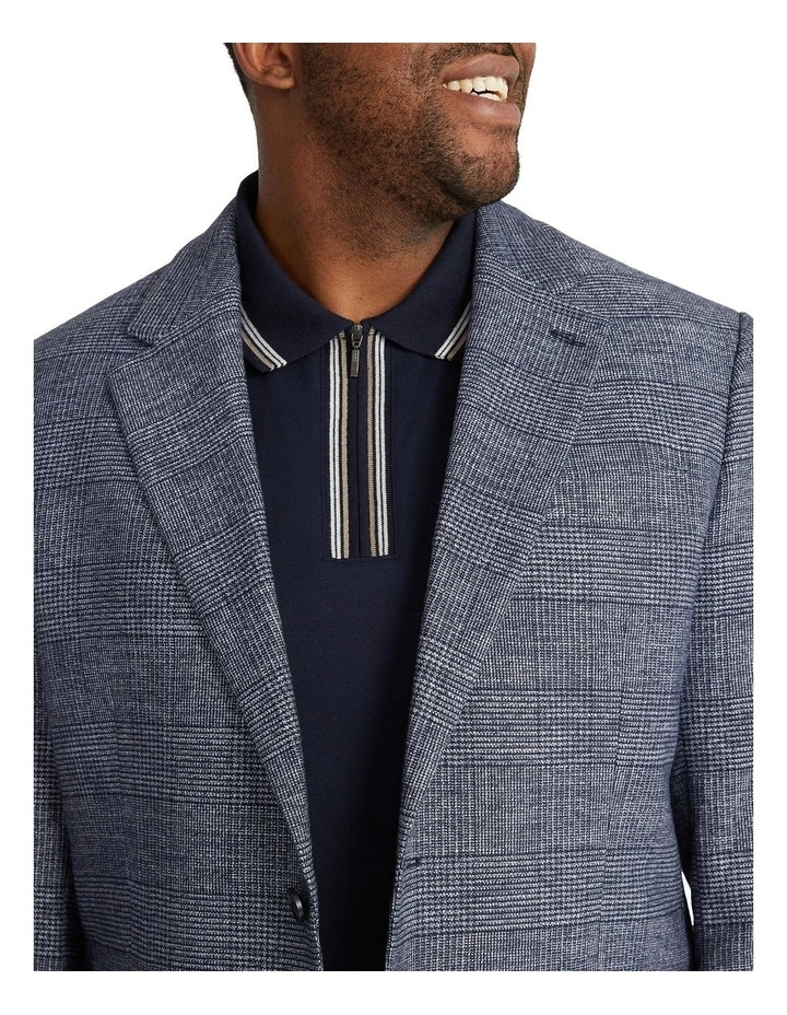 Elio Check Stretch Blazer in Blue image 4