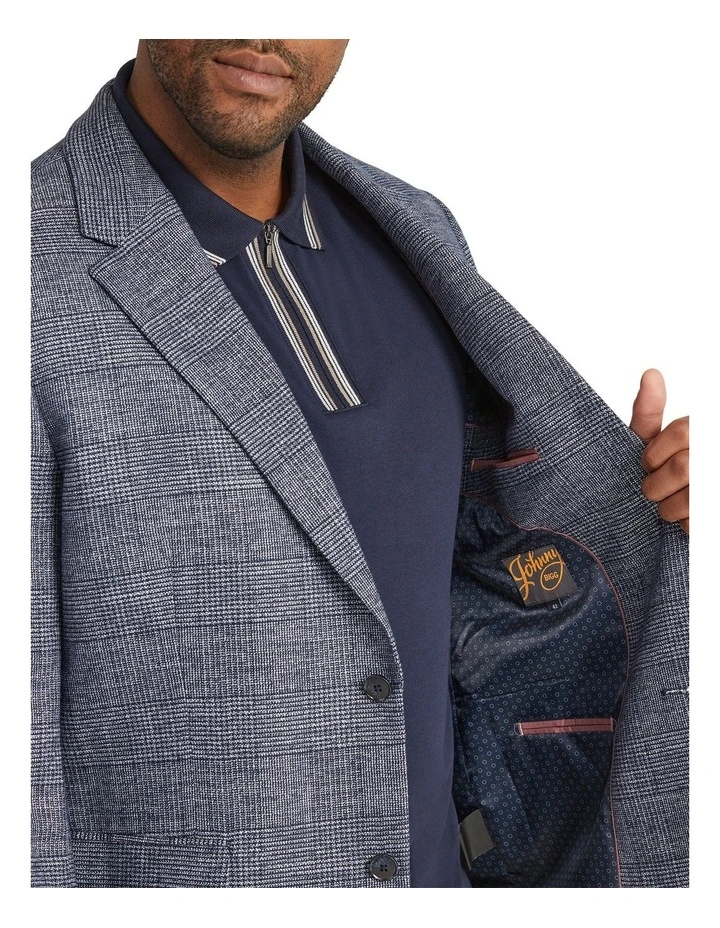 Elio Check Stretch Blazer in Blue image 5