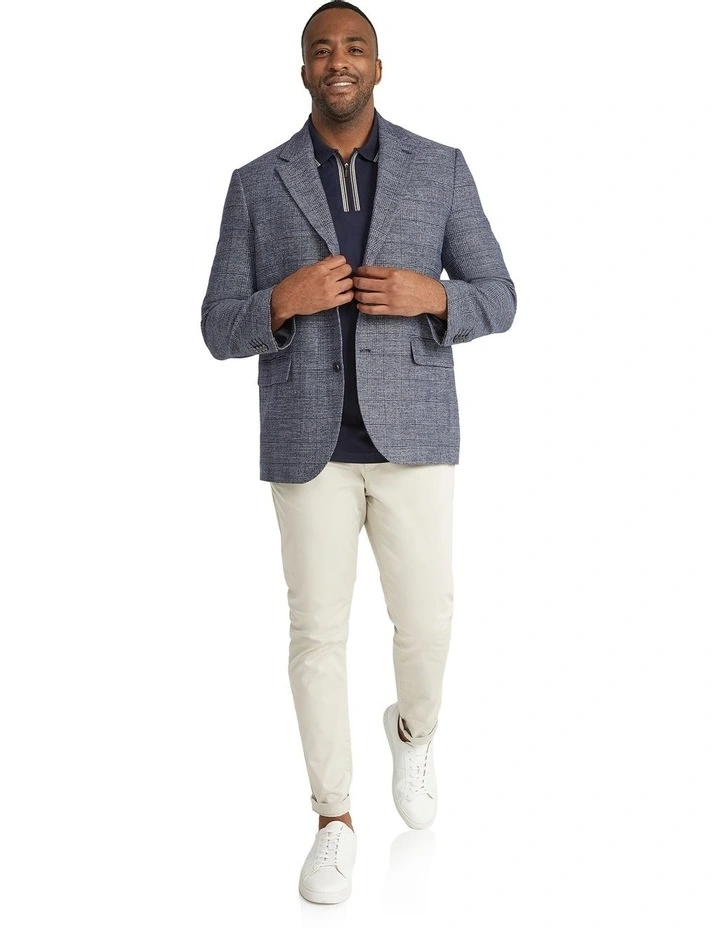 Elio Check Stretch Blazer in Blue image 6