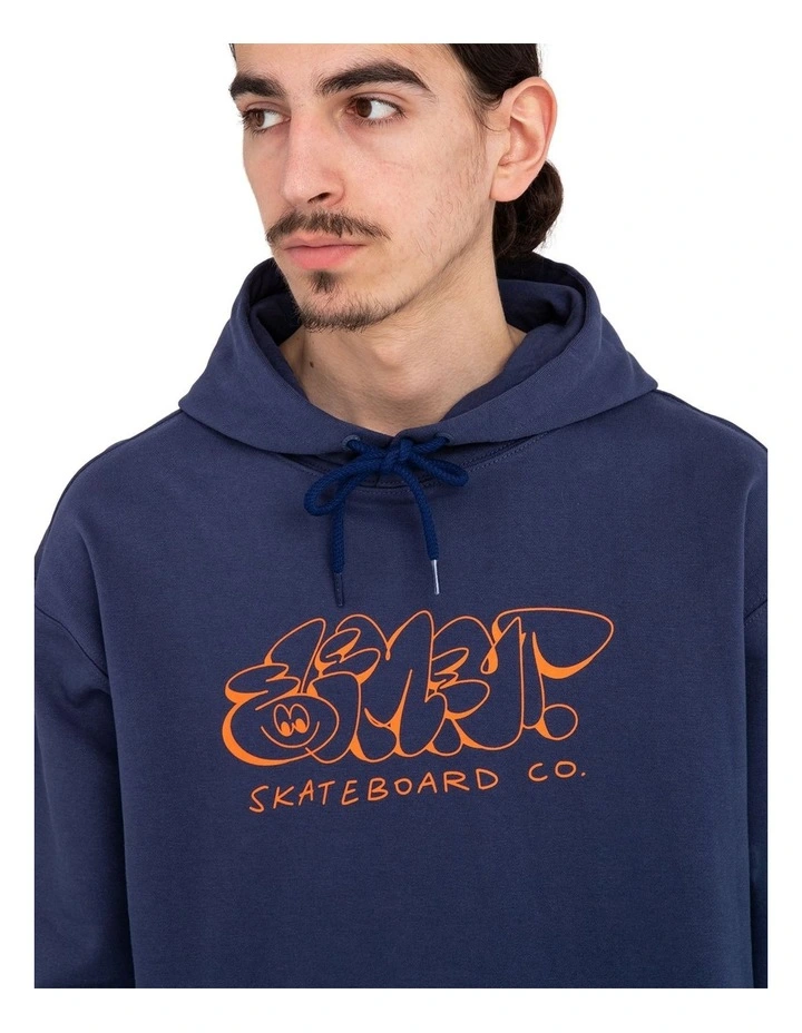 Bubble Worm Pullover Hoodie in Blue image 4