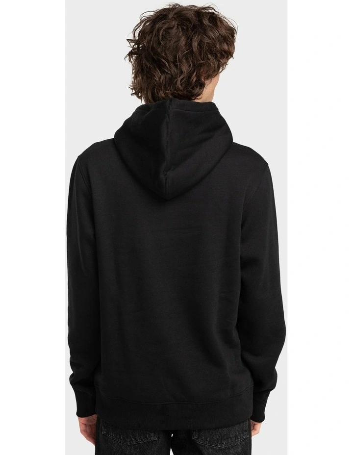 Icon Embroidery Pullover Hoodie in Flint Black image 2