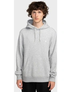 Icon Embroidery Pullover Hoodie in Mid Grey Heather