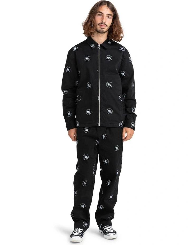 Public Enemy X Element Parker Polka Coaches Jacket In Black image 5