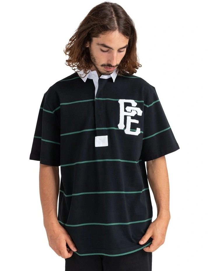 Public Enemy X Element Short Sleeve Stripes Polo Shirt In Multi image 1