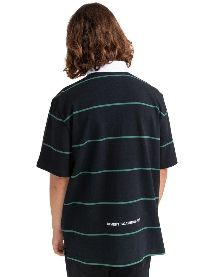 Public Enemy X Element Short Sleeve Stripes Polo Shirt In Multi image 2