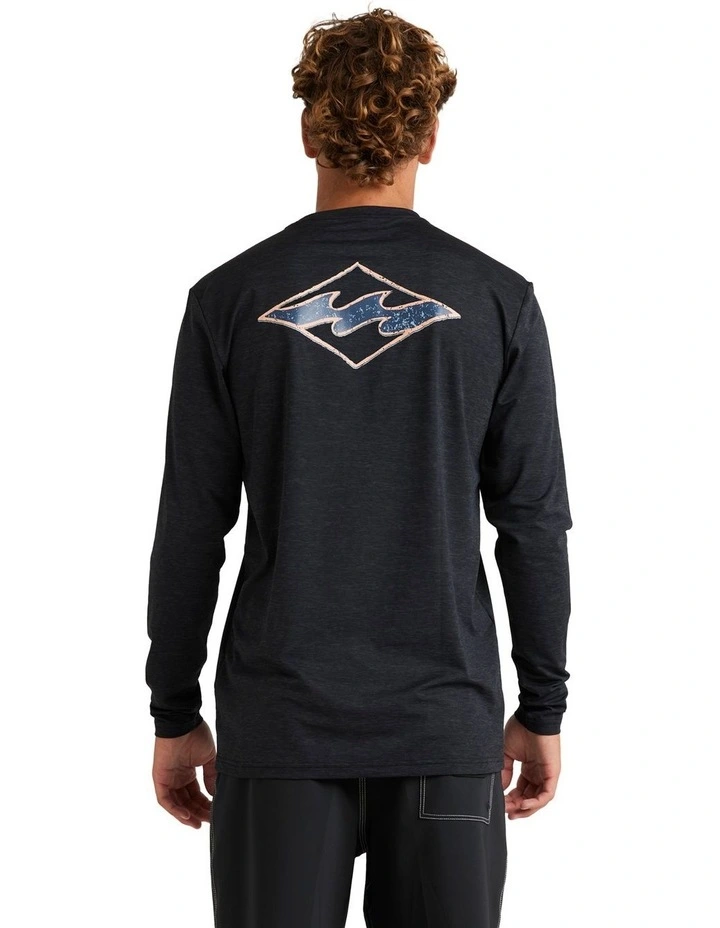 Diamond Shoreline Rash Vest in Black Heather image 2
