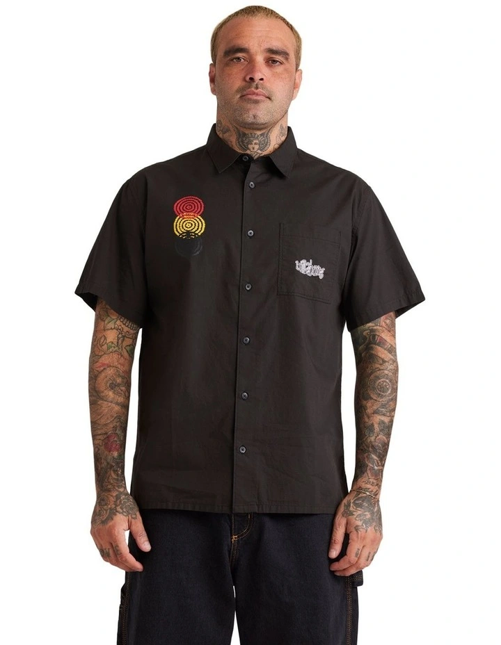 Otis Circles Short Sleeve Shirt in Black image 1