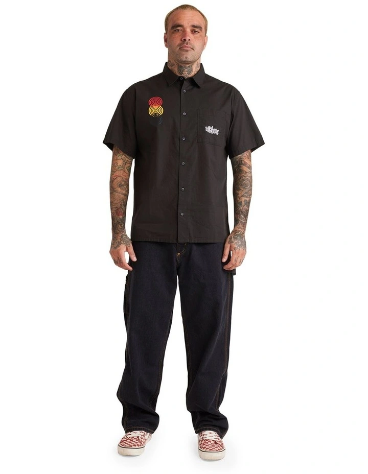 Otis Circles Short Sleeve Shirt in Black image 5