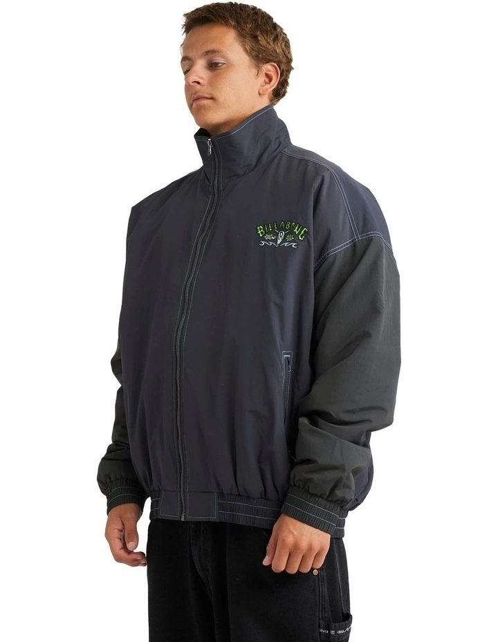 Occy Dawn Vintage Style Surf Coach Jacket in Blue image 3